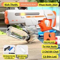 [4 Màu] Đồ chơi Súng Phun Nước MZ Điện Tử 2 Chế Độ, Tự Động Hút Nước Đèn Led Áp Lực Súng Nước Cho Bé Vận Động Bãi Biển