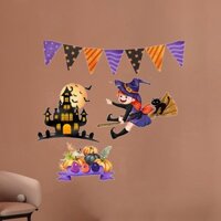 4 Miếng Dán Tường PVC Cô Gái Halloween Dán Tường Cho Cửa Văn Phòng Phòng Phòng Ăn