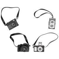 4 Mini Nhà Búp Bê Camera Trang Trí Nhà Búp Bê Thu Nhỏ Trang Trí Máy Ảnh SLR Có Dây Buộc
