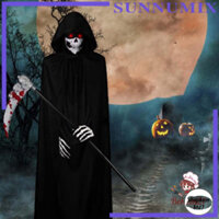 [4 MÓN] xiêm y nhập vai Thần Chết lạ thường Dịp Halloween gồm lưỡi hái bít tất tay mặt nạ áo choàng