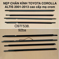 4 NẸP CHÂN KÍNH TOYOTA COROLLA ALTIS 2001-2013 mạ crom cao cấp giá rẻ 75740-02160 75730-02160 75730-12251 75740-12341