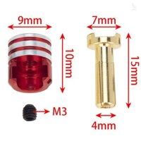 4 Pin Tản Nhiệt Cắm Tay Cầm Với 4 Mm Đồng Đạn Cho Tỉ Lệ 1 / 10 Xe Tải Địa Hình Điều Khiển Từ Xa Sửa Đổi Pin Xe Ô Tô