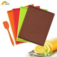 4 Thảm Tấm Silicon Có Dụng Cụ Cạo Chảo Nướng Bánh Silicon Linh Hoạt Bánh Ngọt Thảm Đa Năng Dụng Cụ Nướng Bánh
