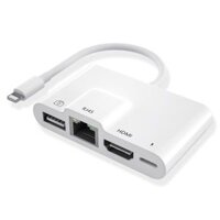 4 trong 1 8 pin Nam đến 8 Pin Power + RJ45 Ethernet + HDMI + Camera USB Nữ OTG Digital AV Adaptor