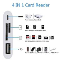 4 trong 1 Lightning to USB Camera Adapter SD/TF Đầu Đọc Thẻ USB 3.0 OTG