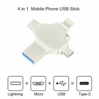 4 TRONG 1 USB Flash OTG 32GB USB Flash Drive Loại 16GB 64GB 128GB 256gb Pendrive USB Stick cho iPhone / Andriod / Máy tính