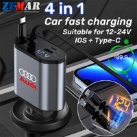 4 Trong 1 Xe Audi Sạc Siêu Nhanh Đa Năng USB Type-C IOS Adapte Sạc Dòng Kính Thiên Văn Có Thể Điều Chỉnh Hướng Cho Xe Audi A3 8l A1 Q5 TT mk2 A5 A4 B7 B8 B5 A6 C7 C6 Q7 Q3