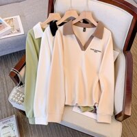 [40-100KG]Spring And Autumn New Thin Long Sleeve Plus Size Polo Collar Sweatshirt For Women C15130