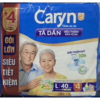 (40 +4 Miếng) - 1 Gói Tã Dán Người Lớn Caryn L 40 Miếng Vòng Hông 68 đến 122 Cm - Tã Dán Size L40