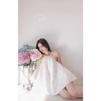 🏆40-65KG🏆 ĐẦM CỔ YẾM BABYDOLL 🏆REN HOA🏆 XÒE RỘNG SUÔNG DÀI ĐẦM TRẮNG VÁY TRẮNG TIỂU THƯ MAXI ĐI BIỂN HỞ LƯNG QUYẾN RŨ