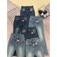 40-70kg Quần Jeans Nữ Ống Loe Dài Phối Kiểu Thời Trang.