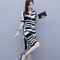 [40-95KG] Đầm Nữ Plus Size Dài Ngang Gối Ngắn Tay C11237