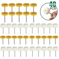 40 Chiếc Đánh Bóng Đánh Bóng Len Cotton Bánh Xe Bàn Chải Bộ Dụng Cụ Xoay 3 Mm Shank