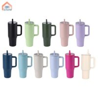40 Cốc Có Tay Cầm Cốc Cà Phê Chống Rò Rỉ Có Ống Hút Gấp Cốc Nước Hút Chân Không Để Giữ Nóng / Lạnh Giờ