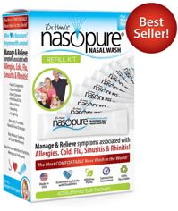 40 Muối rửa mũi xoang cao cấp Nasopure - Refill Kit tặng 1 bình rửa 4oz hoặc 8oz Nasopure