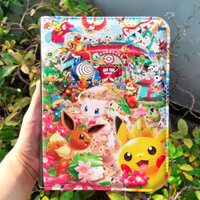 (400, 900 Thẻ) Sổ đựng card, album da sưu tập thẻ bài 3 x 3 và 2 x 2 anime hoạt hình Pokemon dễ thương - Không kèm thẻ