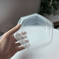 400 Hộp nhựa hình lục giác kèm nắp Losupply - Tô Nhựa Dùng Một Lần Trong Suốt Lục Giác Có Nắp - 1 bao 400 hộp