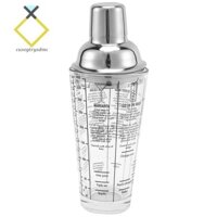 400Ml Bottle Mix Main Glass Transparent Scale Cocktail Shaker 304 Stainless Steel Rod and Glass Vibrator Bar Tool