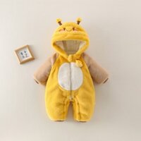 [4043 Đánh giá tích cực] Áo khoác có mũ cho trẻ sơ sinh, dày dạn, ấm áp cho mùa đông, bộ đồ lót cho trẻ em, bộ đồ bò, jumpsuit