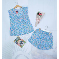 [40kg - 70kg] Đồ Bộ Mặc Nhà, Đồ Bộ Tole ( Lanh ) 2 Da Nữ Quần Đùi Tay Cánh Tiên