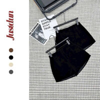 (40)Quần đùi nhung mềm mại kéo khoá dáng ôm tôn dáng dễ phối đồ