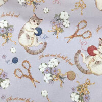 40s Tencel thuần, vải Siro Spun nhỏ gọn, đáy tím, áo cheongsam mèo Hydrangea, vải ga trải giường Lolita