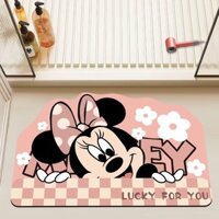 40x60 / 45x70 / 50x80 / 60X90cm Thảm lót cửa chùi chân lối vào Mickey & Minnie Thảm mềm gia đình Hình dạng không đều Phòng ngủ Thảm chống trượt Thảm bùn tảo cát thấm hút Thảm trải sàn nhà bếp chống mài mòn