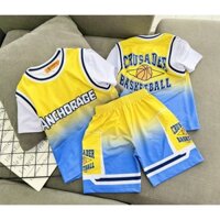 41-65kg Đồ bộ bé trai cổ bo dệt kiểu dáng thể thao hiphop vải thun lạnh Jenniekids J597