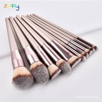 4/10pcs Champagne makeup brushes set for cosmetic foundation powder blush eyeshadow kabuki blending make up brush beauty