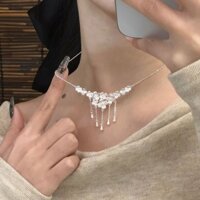 4125 Người Bộ Sưu Tập Hoa Bạc 925 Vòng Cổ Thổ Cẩm Handmade Tinh Tế Cao Cấp Tua Rua Dài Hoa Mai Nữ Hoa Như Thổ Cẩm Xương Đòn Dây Xích Phong Cách Cổ Đại 3.22