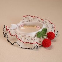 4.20.000 Người Bộ Sưu Tập Mèo Cổ Chó Yếm Phong Cách Chanel Ren Nước Bọt Khăn Nơ Yếm Dệt Kim Thú Cưng Mèo Ảnh Phụ Kiện