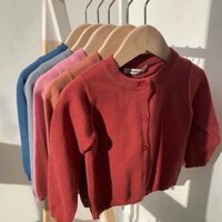 425:E5 Áo khoác len cardigan màu trơn siêu xinh cho bé trai bé gái hãng CAMPURE cao cấp