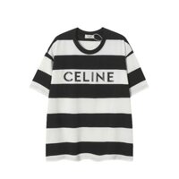 4302 logo Chữ Rời Đen Trắng Sọc Nam Nữ Tay Ngắn