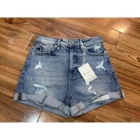 4333: Quần Shorts Jeans Nữ Lai Gấp Màu Xanh Trung - Size 30 (TẶNG KÈM 1 SET VỚ OLD NAVY)