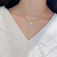 4337 Người Khen ngợi 2020 Ngọc Trai Hai Lớp Vòng Cổ choker Nữ Baroque Cổ Trang Sức Dây Đeo Cổ Vòng Cổ Ngắn Xương Đòn Dây Chuyền 25.3.31