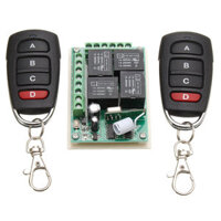 433MHz 12V 4CH Channel Relay RF Wireless Remote Control Switch 2 Transmitter+Receiver