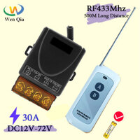433mhz DC 12V 24V 48V 72V Công tắc điều khiển từ xa không dây đa năng 30A Mô-đun rơle RF công suất cao, Điều khiển từ xa 500m, dành cho quạt đèn bơm