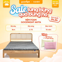 [4.4 Tặng Gối Mochi Kèm Vỏ Gối] Nệm Gấp 3 Vua Nệm Goodnight Akita 8cm, Nệm Foam Êm Ái Nâng Đỡ Cơ Thể, Cuộn Hút Gọn Nhẹ