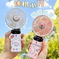 4410 Người Bộ Sưu Tập Màn Hình Hiển Thị Kỹ Thuật Số Quạt Mini Cầm Tay Sạc usb Lớp Máy Tính Để Bàn Chuyên Dụng Sinh Viên Siêu Trơn Treo Cổ Quạt Điện Fe