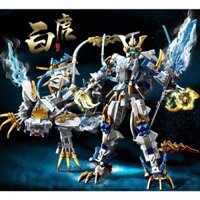 [443 Mảnh] Đồ chơi lắp ráp Lego Robot Tứ Linh Thú Mecha Thanh Long, Bạch Hổ, Chu Tước, Huyền Vũ, Rồng Thần Mech