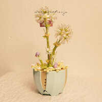 [4494 Mua Lại] Tương Thích Với Khối Xây Dựng Lego Hoa Hồng Bảo Quản Khối Xây Dựng Hạt Nhỏ Cây Chậu Trang Trí Bó Hoa Dòng Bé Gái Quà Tặng Hoa