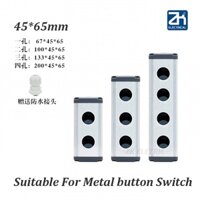 45 * 65mm 1 lỗ 2 lỗ Hợp kim nhôm chống nước 3 lỗ Hộp chuyển đổi nút nhấn 22mm hộp điều khiển điện kim loại ngoài trời