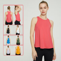 45-75kg Áo tập luyện khô nhanh dành cho nữ Áo chạy bộ thể dục dáng rộng Áo sơ mi tập Yoga không tay mềm mại