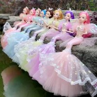 45 Búp bê Barbie nàng tiên cá có đèn nhiều màu sắc với quần áo có thể tháo rời, đèn nhấp nháy, quà sinh nhật cho bé gái, đồ chơi thông minh cho trẻ em
