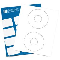 4.5 Inch CD/DVD Labels - Pack of 1,000 CD/DVD Stickers, 500 Sheets - Inkjet/Laser Printer - Online Labels