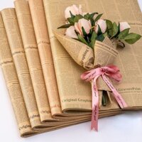 45 tờ báo tiếng Anh hoa đóng gói chất liệu bó hoa giấy gói quà giấy kraft Gói hoa hướng dương