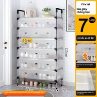 4/5/6/7 Layers Giày Rack Với Dust Cover Ống thép mạ kẽm Mạnh mẽ và chống gỉ