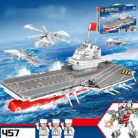 [457 CHI TIẾT-Hộp Carton] BỘ ĐỒ CHƠI XẾP HÌNH Mô Hình TÀU CHIẾN HẠM, CHIẾN THUYỀN PHÁT TRIỂN TƯ DUY CHO TRẺ