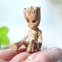 4.5cm GRUIT Ngồi Túi Phiên Bản Cây Người Trang Trí Bé Mô Hình Galaxy Guard Handmade Brazilwood Nồi Đồ Chơi Bộ Sưu Tập Búp Bê