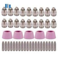 45pk Plasma Cutter Torch Vật tư tiêu hao Đầu phun điện cực Bộ cốc cho -60 SG-55 WSD-60 Fit CUT-60 LGK-60 Máy cắt Plasma